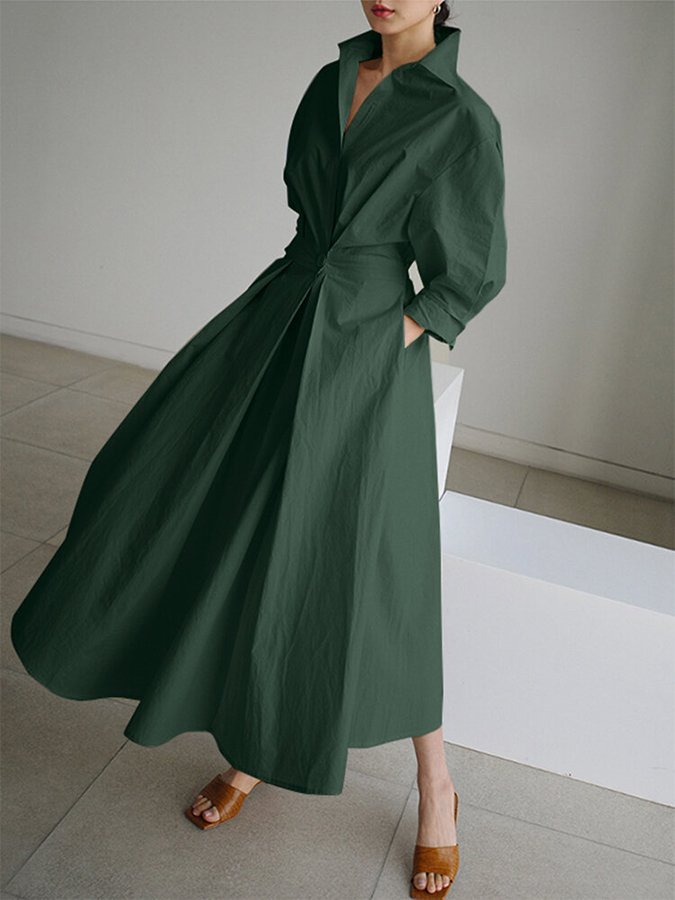 Buttoned Long Sleeve Maxi Robe