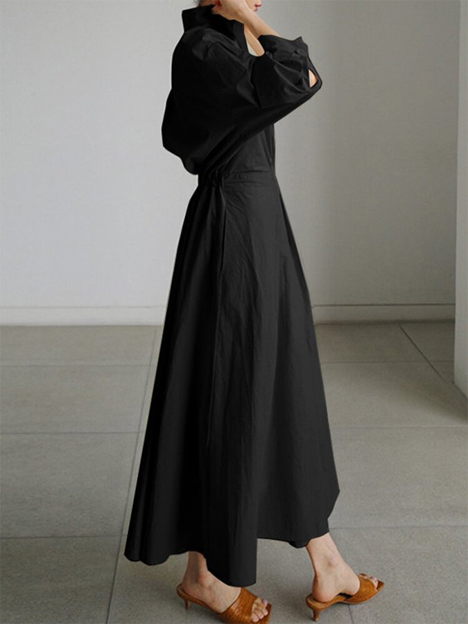 Buttoned Long Sleeve Maxi Robe